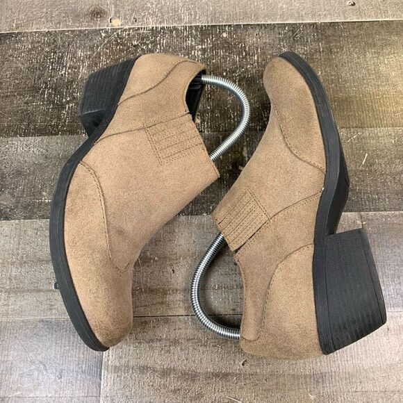 Korks by Kork Ease Women’s Size 8.5 Suede Ankle Booties Tan Slip On Block Heel - Picture 7 of 11